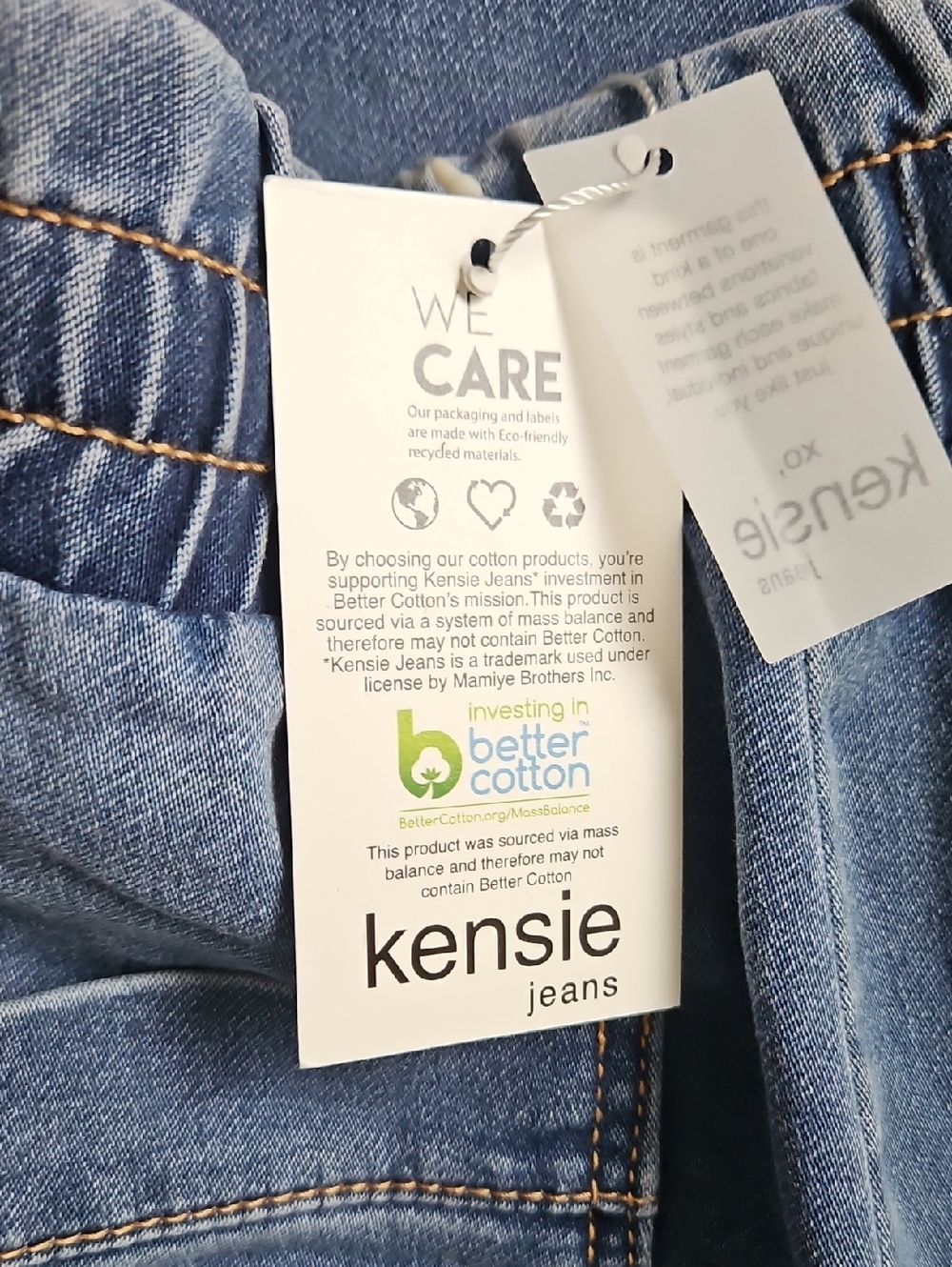 Kensie Relaxed Wide Leg Women Jeans with Drawstring - Picture 9 of 12